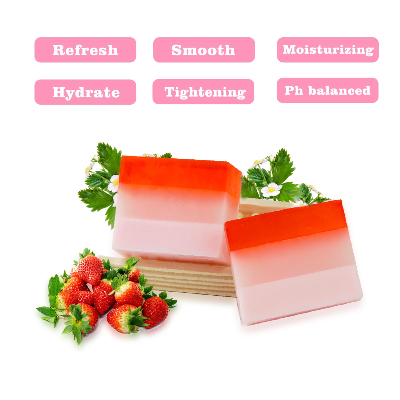 2Pcs Strawberry Yoni Bars and Yoni Oil Set for Feminine Wash, Yoni Wash for Cleanse Vaginal Balance PH